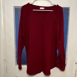 New Choice Women's Red Long Sleeve Casual Tshirt Top Size XL